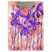 Porte-bloc Fleurs Abstraites encrées Orange violet (Devant)