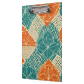 Porte-bloc Fleurs abstraites sarcelle, orange et chamois (Gauche)
