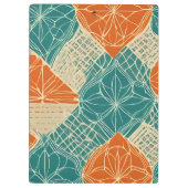 Porte-bloc Fleurs abstraites sarcelle, orange et chamois (Dos)