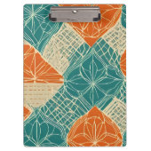 Porte-bloc Fleurs abstraites sarcelle, orange et chamois (Devant)