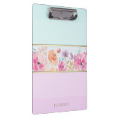 Porte-bloc Fleurs aquarelles à rayures tendance personnalisée (Swatch)