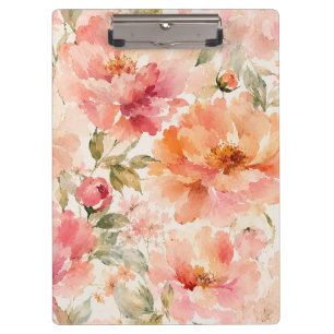 Porte-bloc Fleurs aquarelles romantiques chaudes d'été