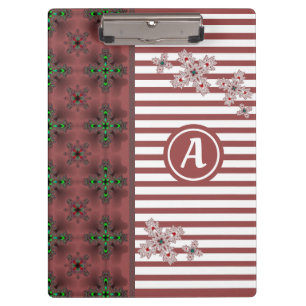 Porte-bloc Fleurs Artdeco en style rétro avec monogramme