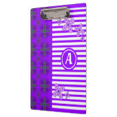 Porte-bloc Fleurs Artdeco en style rétro avec monogramme (Gauche)