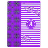 Porte-bloc Fleurs Artdeco en style rétro avec monogramme (Dos)