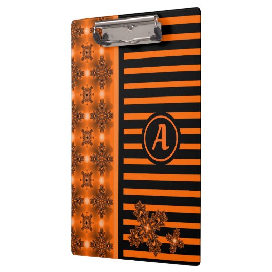 Porte-bloc Fleurs Artdeco en style rétro avec monogramme (Gauche)