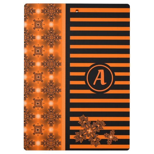 Porte-bloc Fleurs Artdeco en style rétro avec monogramme (Dos)