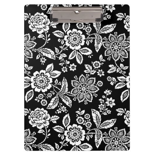 Porte-bloc Fleurs au crayon noir (Devant)