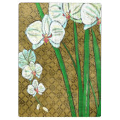 Porte-bloc Fleurs blanches et tiges vertes à la frontière Bro (Dos)