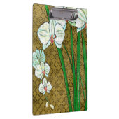 Porte-bloc Fleurs blanches et tiges vertes à la frontière Bro (Swatch)