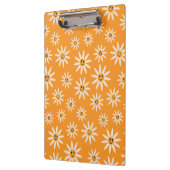 Porte-bloc Fleurs blanches rétro souriantes sur orange (Gauche)