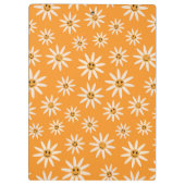 Porte-bloc Fleurs blanches rétro souriantes sur orange (Dos)