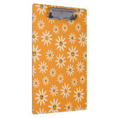 Porte-bloc Fleurs blanches rétro souriantes sur orange (Swatch)