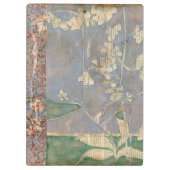 Porte-bloc Fleurs blanches sur Arrière - plan de papier journ (Dos)