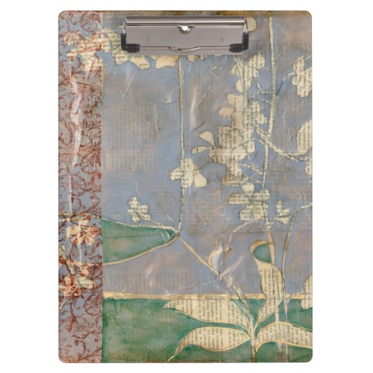 Porte-bloc Fleurs blanches sur Arrière - plan de papier journ (Devant)