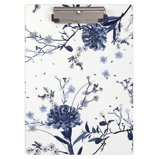 Porte-bloc Fleurs bleues (Devant)