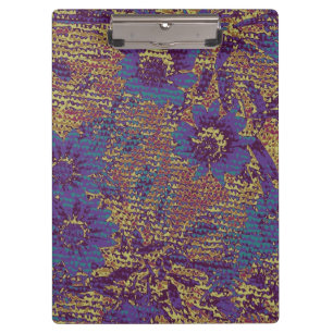 Porte-bloc Fleurs bleues contre le motif de camouflage de