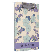 Porte-bloc Fleurs Bleues, Fleurs Violettes, Floral, Votre Nom (Swatch)
