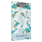 Porte-bloc Fleurs Bleues, Motif De Fleurs, Votre Nom (Swatch)