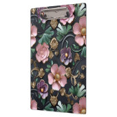 Porte-bloc Fleurs complexes sur noir (Gauche)