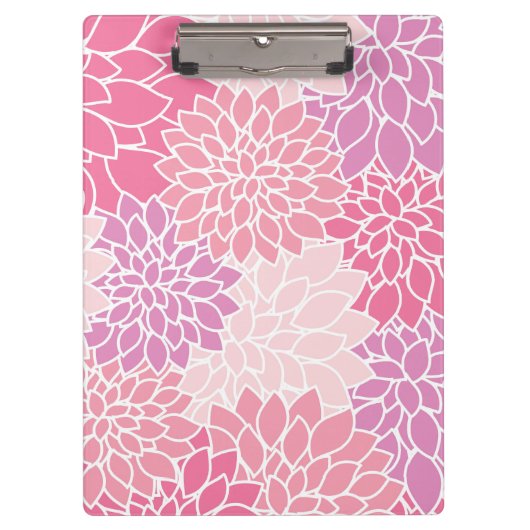 Porte-bloc Fleurs Dahlia, Motif De Fleurs, Dahlia Rose (Devant)