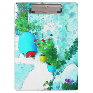 Porte-bloc Fleurs d'aquarelle dans des pots colorés