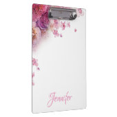 Porte-bloc Fleurs d'aquarelle Roses Élégant Personnalisé (Swatch)