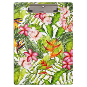 Porte-bloc Fleurs de jungle exotique de l'Aloha tropical