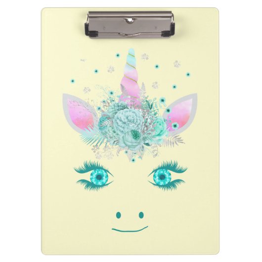 Porte-bloc Fleurs de Licorne Mignonne Fabuleuse Visage 1 (Devant)