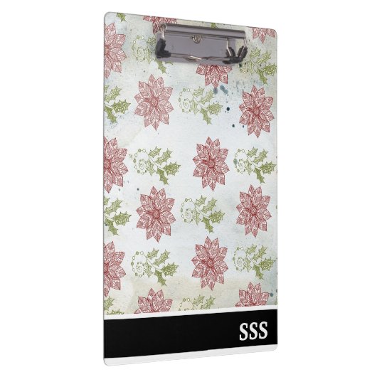 Porte-bloc Fleurs de Noël Monogrammes modernes (Swatch)