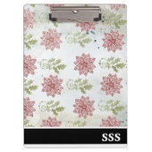 Porte-bloc Fleurs de Noël Monogrammes modernes (Devant)