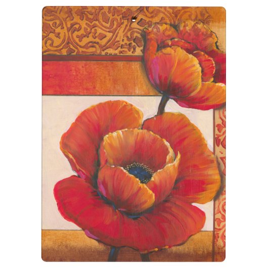 Porte-bloc Fleurs de pavot sur l'arrière - plan bronzage et (Dos)