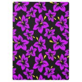 Porte-bloc Fleurs d'hibiscus hawaïens violets tropicaux (Dos)