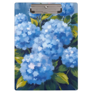 Porte-bloc Fleurs d'Hortensia Bleu Floral Aquarelle