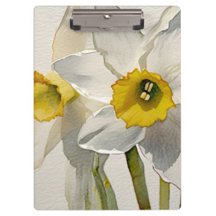 Porte-bloc Fleurs d'Iris aquarelle modernes
