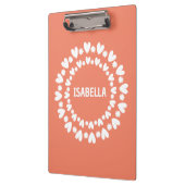 Porte-bloc Fleurs Et Coeurs Nom (Gauche)