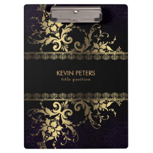 Porte-bloc Fleurs Et Dentelles D'Or