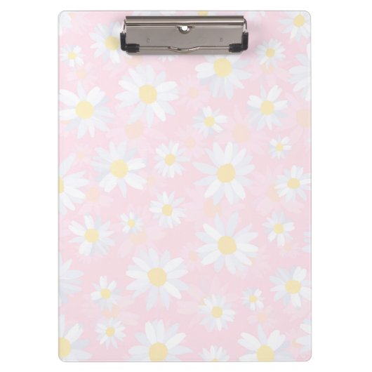 Porte-bloc Fleurs marguerites blanches Florales roses (Devant)