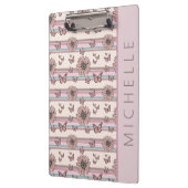 Porte-bloc Fleurs rétro personnalisées avec le nom Fleur de F (Gauche)