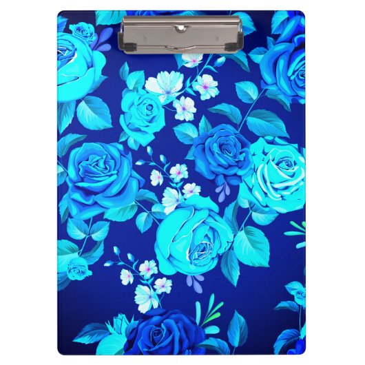 Porte-bloc Fleurs Rose bleu classique Motif-876 (Devant)
