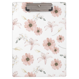 Porte-bloc Fleurs roses aquarelle Art