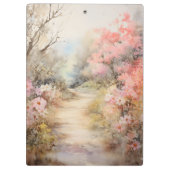 Porte-bloc fleurs roses et route de terre calme (Dos)