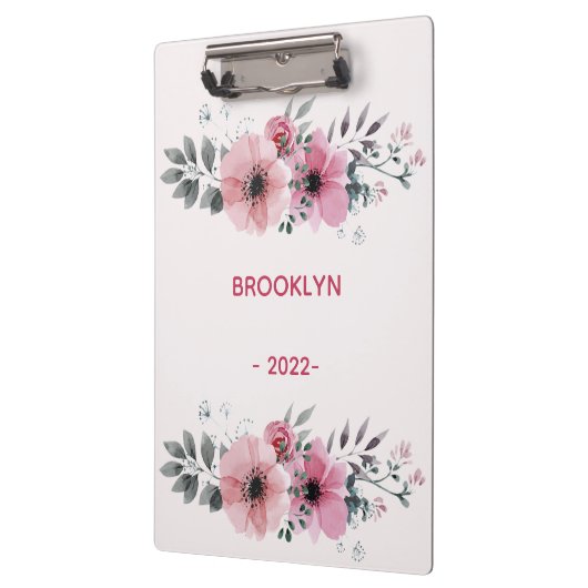 Porte-bloc Fleurs roses modernes (Gauche)