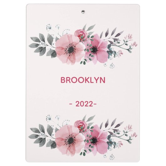 Porte-bloc Fleurs roses modernes (Dos)