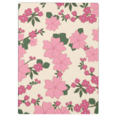 Porte-bloc Fleurs Roses, Motif De Fleurs, Votre Nom (Dos)