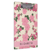 Porte-bloc Fleurs Roses, Motif De Fleurs, Votre Nom (Swatch)