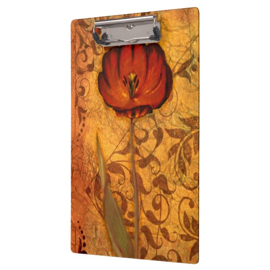 Porte-bloc Fleurs rouges I (Gauche)