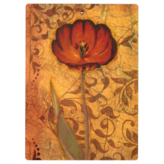 Porte-bloc Fleurs rouges I (Dos)