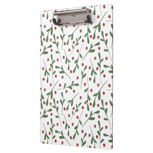 Porte-bloc Fleurs rouges, motif feuille vert (Gauche)