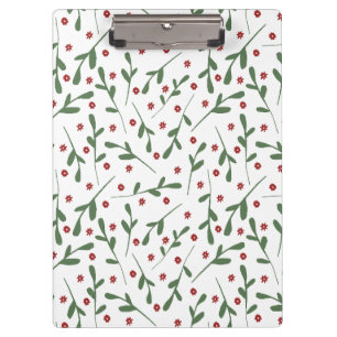 Porte-bloc Fleurs rouges, motif feuille vert